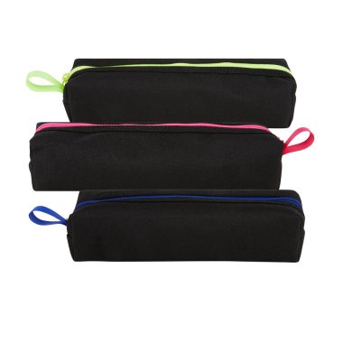 Uzun kumaş çanta kırpma yolu ile izole beyaz arkaplan kesilir