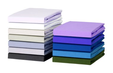 Kumaş yığını kırpma yolu ile izole edilmiş beyaz arkaplanı kes