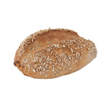  tahıl dilimlenmiş ekmek kesme yolu ile izole beyaz arkaplan kesilir