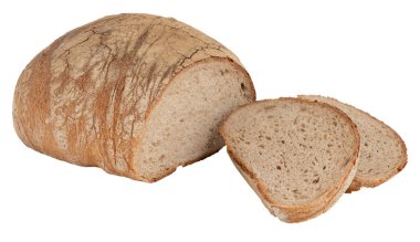 Fırın ekmeği kırpma yolu ile izole edilmiş beyaz arkaplanı keser