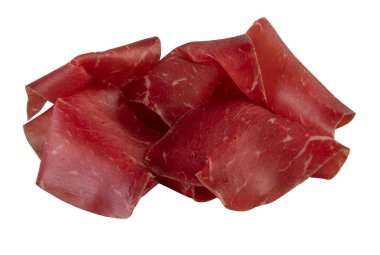 Tütsülenmiş domuz jambonu kırpma yolu ile izole edilmiş beyaz arkaplanı kes