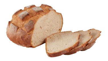 Yumuşak pişmiş ekmek kırpma yolu ile izole edilmiş beyaz arkaplanı keser