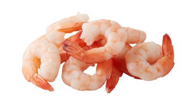 Taze karides kesme yolu ile izole beyaz arkaplan