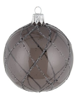 Parıltılı Noel topu kırpma yolu ile izole edilmiş beyaz arkaplan