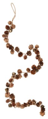 Noel çam ağacı ipi kesme yolu ile izole edilmiş beyaz arkaplan