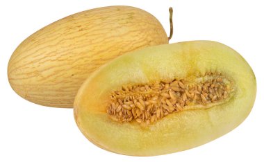 Taze kavun parçaları kırpma yolu ile izole beyaz arkaplan kesilir