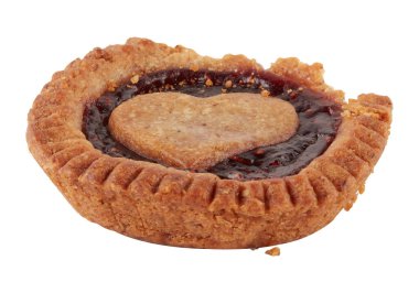 Muzlu Çikolata Kalpli Muhallebi Kekleri izole edilmiş beyaz arkaplanı kırpma yolu ile kesiyor