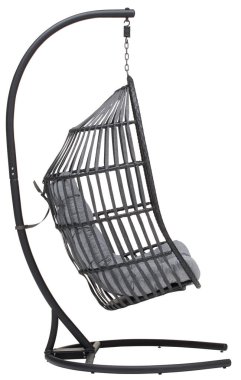 Sallanan kanepe, sallanan hamak sandalyesi, yan yastıklı ağ kesilen izole edilmiş beyaz arka plan kırpma yolu