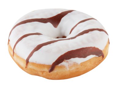 Çikolatalı Krema Pastası kırpma yolu ile izole edilmiş beyaz arkaplanı keser