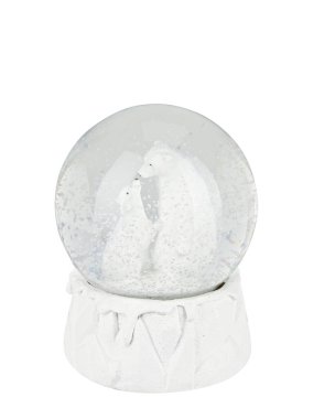 Beyaz Noel Cam Top Masası kırpma yolu ile izole edilmiş beyaz arkaplanı keser