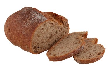 Çikolatalı Ekmek kesme yolu ile izole beyaz arkaplan