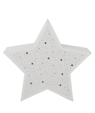 Oda dekorasyon yıldızları kırpma yolu ile izole edilmiş beyaz arkaplanı keserler