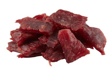 Kurutulmuş et kırpma yolu ile izole edilmiş beyaz arkaplanı keser