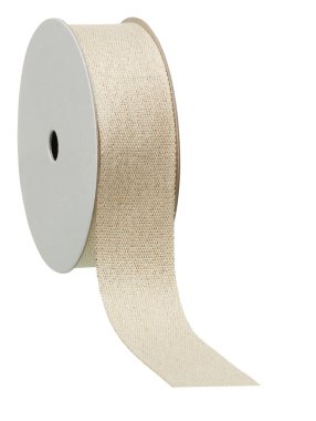 Geniş altın sarısı bir kurdele kesme yolu ile izole beyaz arkaplan kesilir