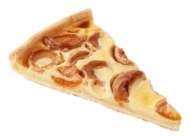 Üçgen pizza dilimleri kırpma yolu ile izole edilmiş beyaz arkaplanı keser