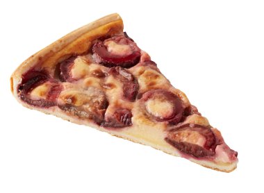 Mantar pizzası kırpma yolu ile izole edilmiş beyaz arkaplanı keser