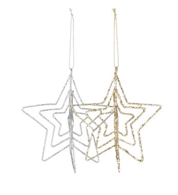 Noel yıldızı çerçeve süslemesi kırpma yolu ile izole edilmiş beyaz arkaplanı kes