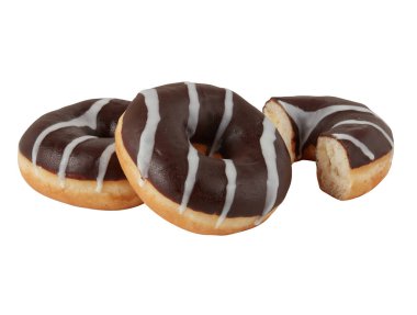 Çikolatalı çörekler kırpma yolu ile izole edilmiş beyaz arkaplanı keser