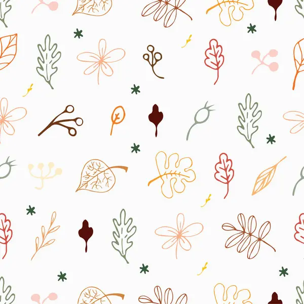 Sonbahar elementleri, yapraklar, böğürtlenlerle kusursuz desen