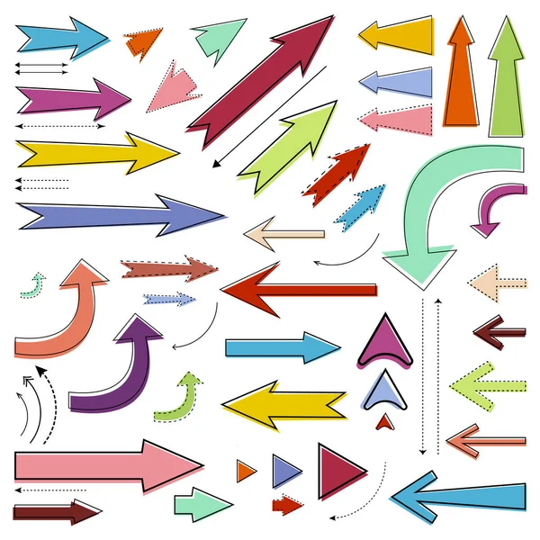 Renkli el çizimi ok çizimleri