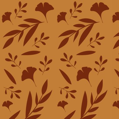 Dalları ve yaprakları çizilmiş kusursuz bir desen. Duvar kağıdını tekrar eden vektör. Sonbahar ve yaz motifleri. Tasarımınız için desen.