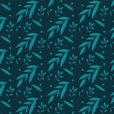 Botanik tarzında kusursuz desen. Yaprak vektörü çizimi. Halk ve modern desenler.