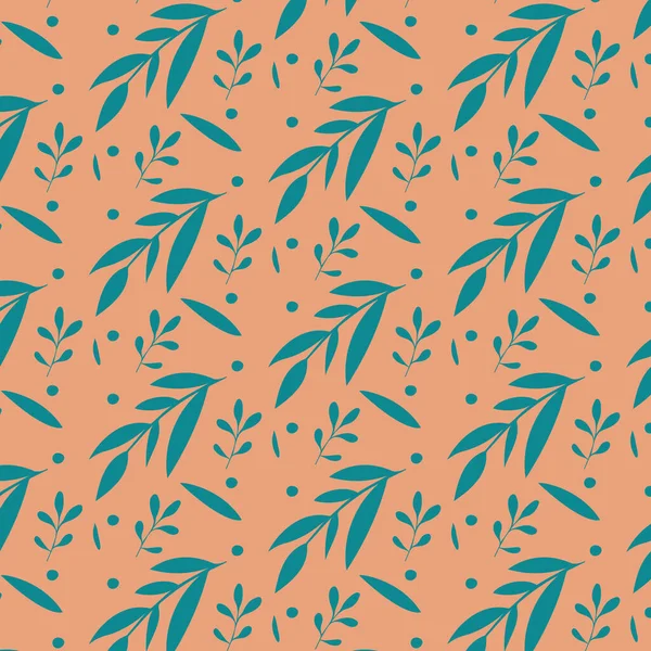 Botanik tarzında kusursuz desen. Yaprak vektörü çizimi. Halk ve modern desenler.