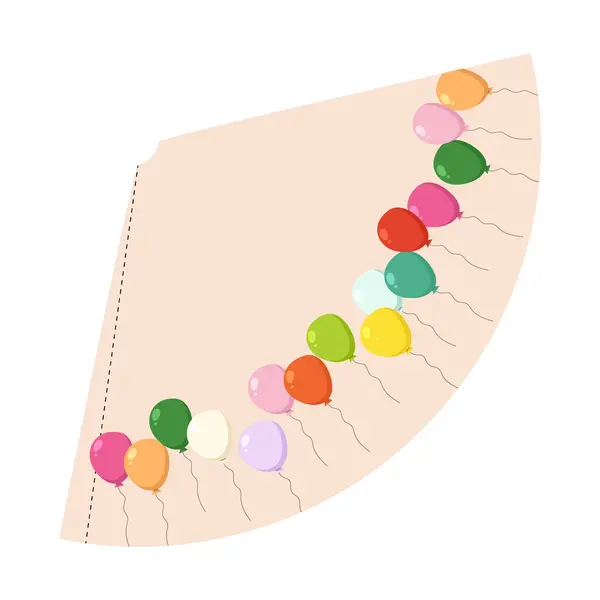 Şenlik şapkası. Beyaz arka planda izole edilmiş bir doğum günü partisi şapkası. Şirin dekorasyonlu vektör partisi konileri.