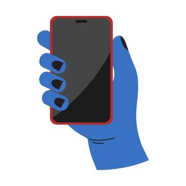 El çizimi, cep telefonunun güzel bir çizimi. Beyaz arkaplanda izole.