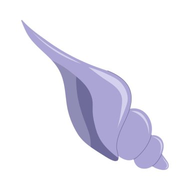 Deniz kabuğunun vektör düz çizimi. Deniz yatağının sualtı sakinleri.