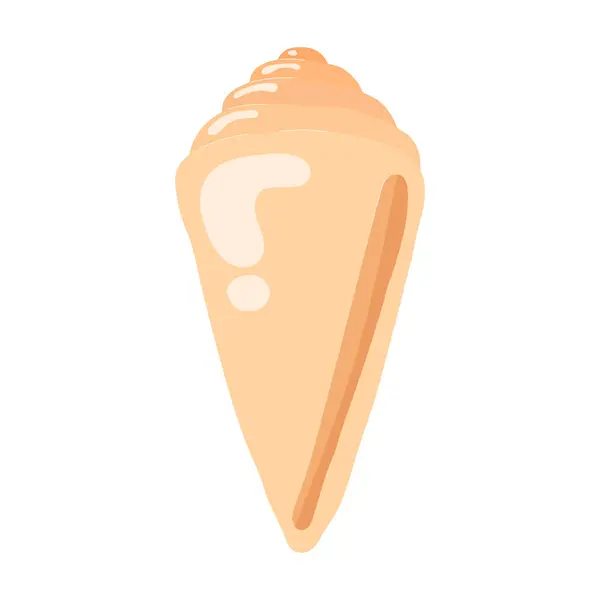 Deniz kabuğunun vektör düz çizimi. Deniz yatağının sualtı sakinleri.