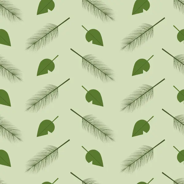 Çam yaprakları ve dalların resmedildiği hassas, pürüzsüz bir yol. Yeşil renkte tasarım için vektör arkaplanı.