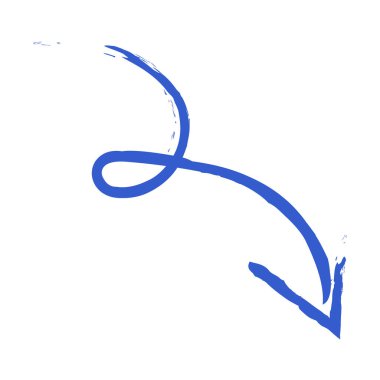 Vektör el karalama oku. Sevimli mizah tarzı, grunge