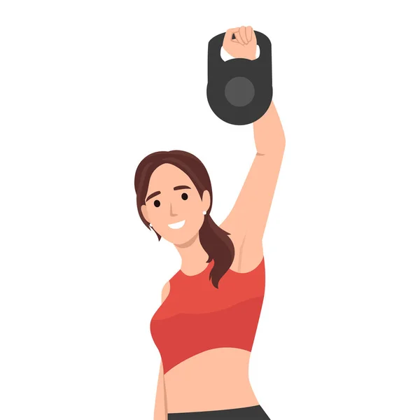 Γυναίκα Που Κάνει Άσκηση Αρπαγής Ενός Χεριού Επίπεδη Διανυσματική Απεικόνιση — Διανυσματικό Αρχείο
