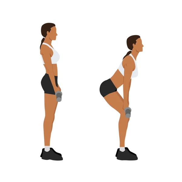 Femme Qui Fait Rack Fait Exercice Illustration Vectorielle Plate Isolée — Image vectorielle