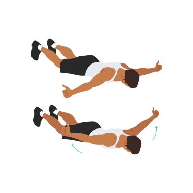 Zemini yapan adam egzersizi yükseltir. Düz vektör çizimi beyaz arkaplanda izole edildi