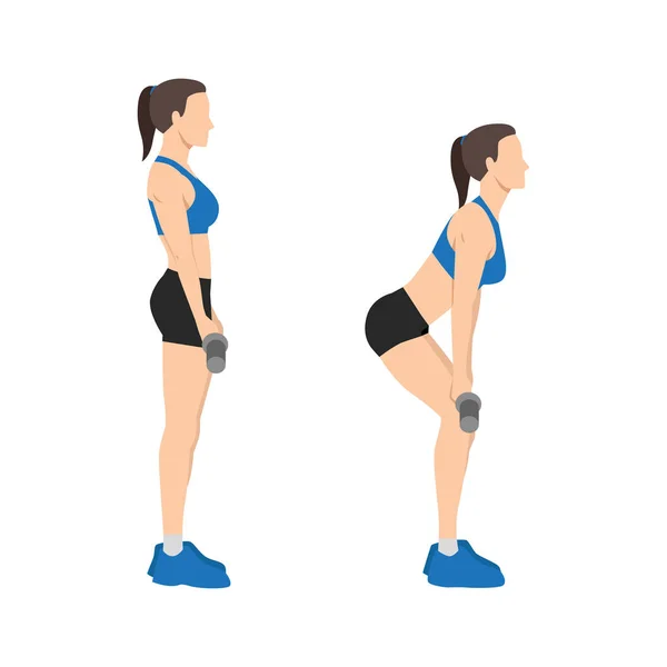 Femme Qui Fait Rack Fait Exercice Illustration Vectorielle Plate Isolée — Image vectorielle