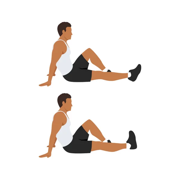 人做脚踝抽吸练习分两步 好的运动姿势可以减轻腿部肿胀 白色背景上孤立的平面矢量图解 — 图库矢量图片