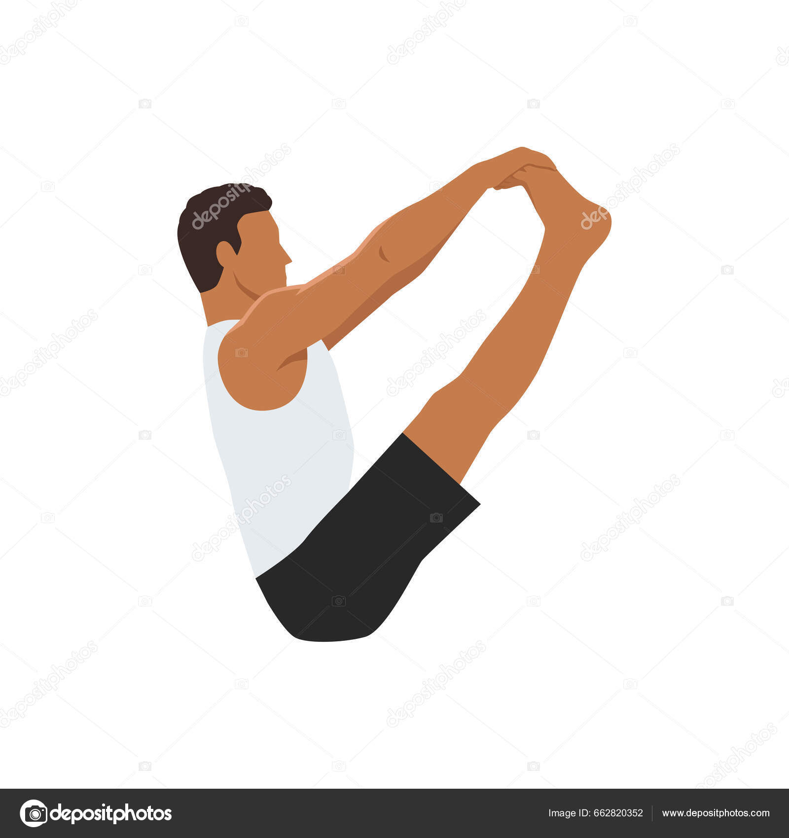 Man doing Both Big Toe Pose, Double Toe Hold, Balancing Stick Pose