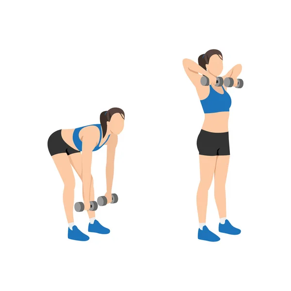 Une Femme Qui Fait Exercice Ligne Droite Illustration Vectorielle Plate — Image vectorielle