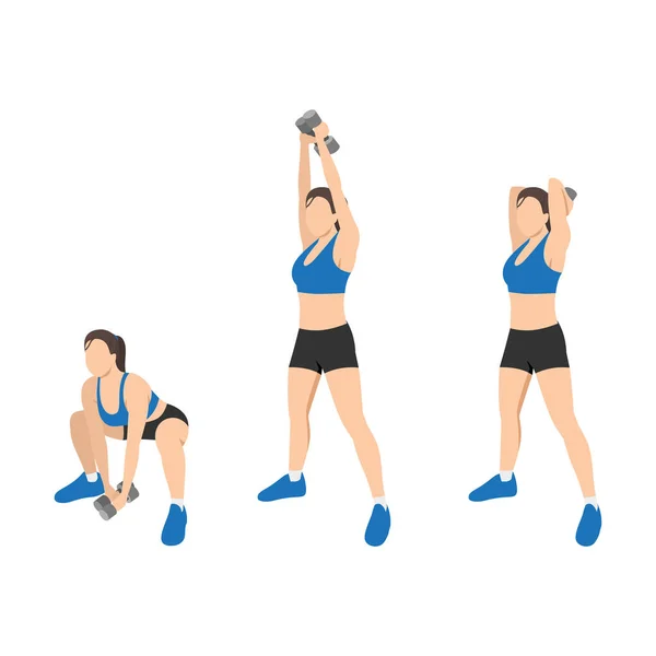 Femme Faisant Squat Avec Exercice Triceps Aériens Illustration Vectorielle Plate — Image vectorielle