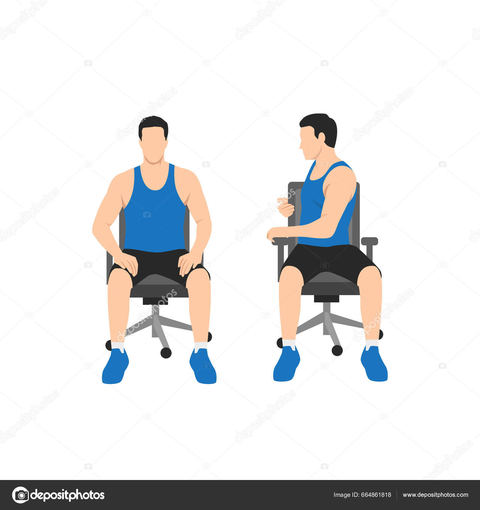 Man doing overhead triceps stretch exercise Vector Image