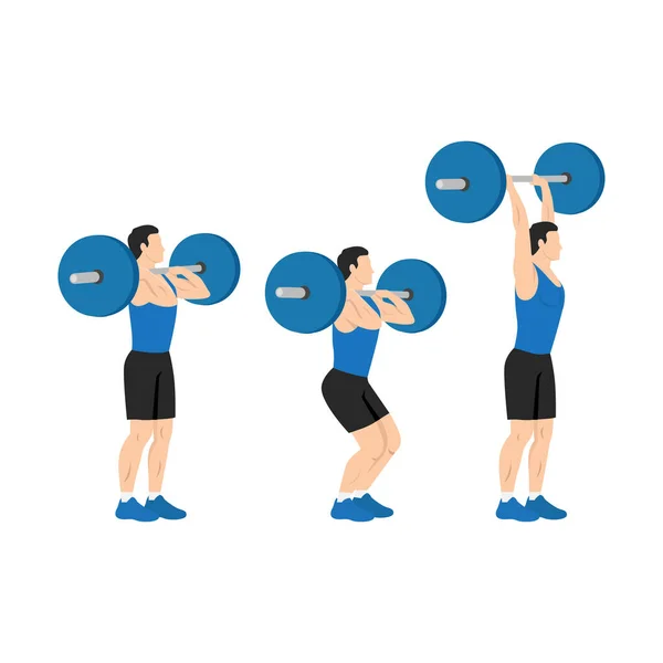Guy doing upright row home workout exercise Vector Image
