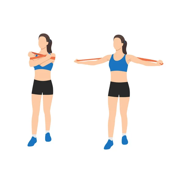 Woman doing Overhead triceps stretch exercise. Flat vector
