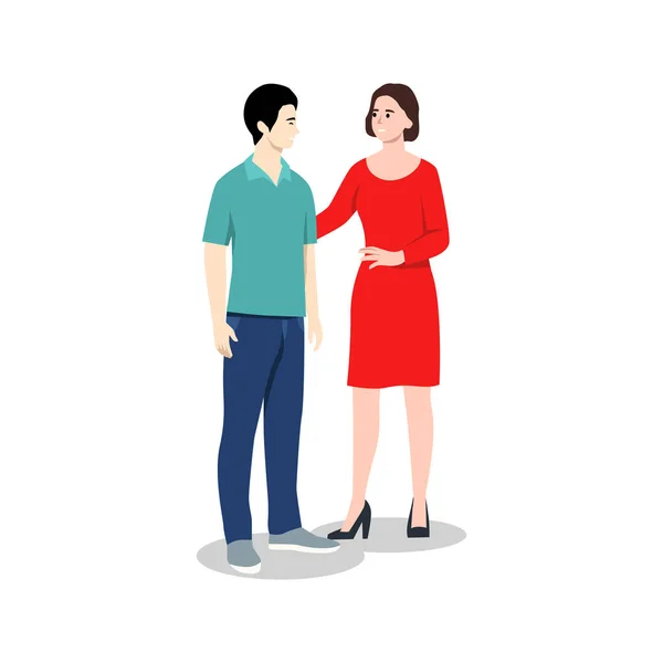 Illustration Woman Giving Some Advice Her Boy Friend People Conversation — Stock Vector
