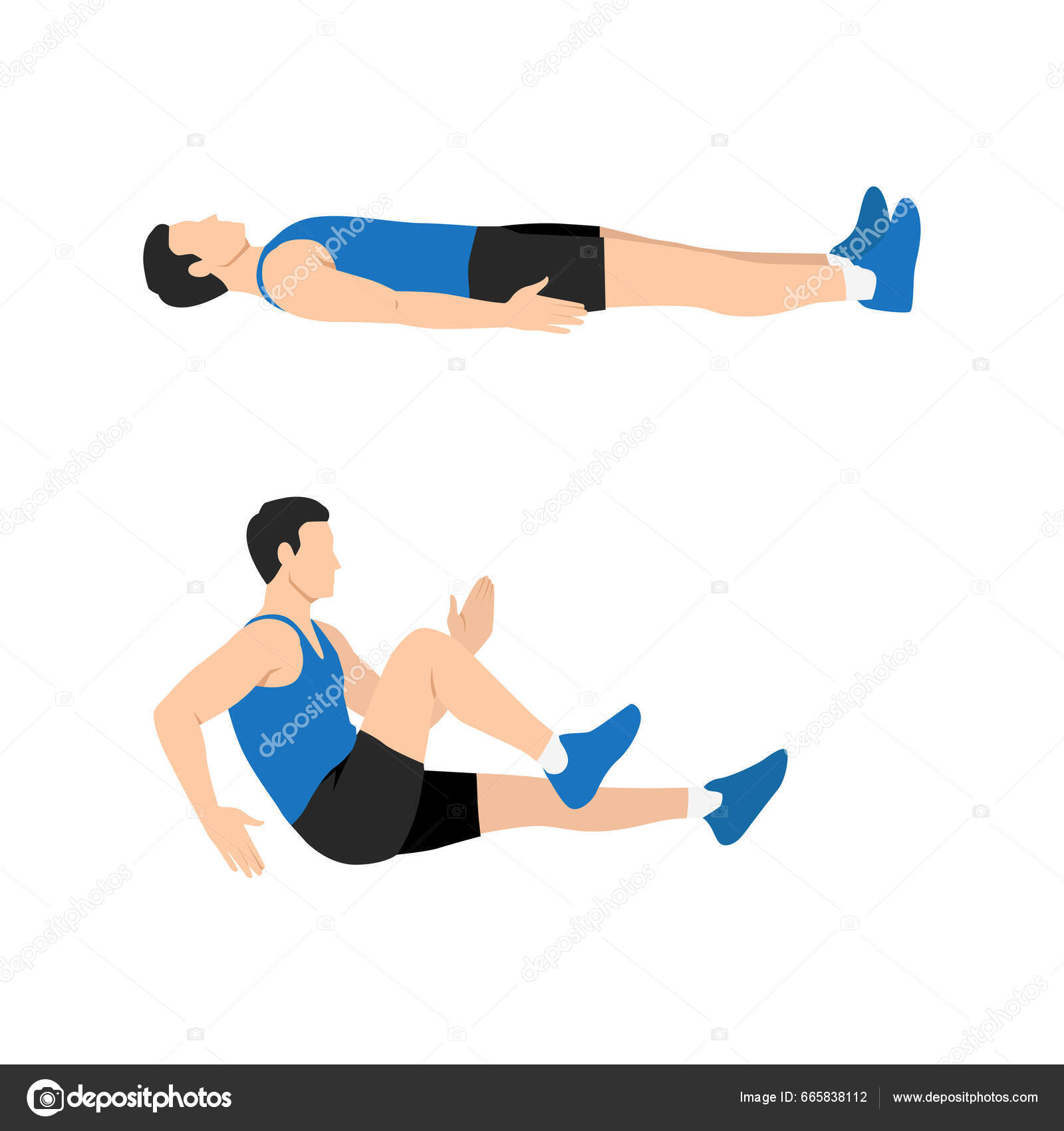 Clipart Side Crunches Workout Crunch Sprinter Sit Ups Woman Doing
