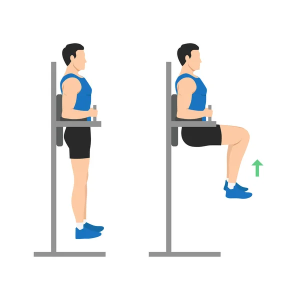 Homme Qui Fait Exercice Jambe Pendante Illustration Vectorielle Plate Isolée — Image vectorielle