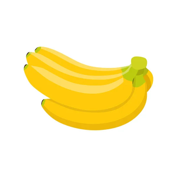 Vector Plano Plátano Aislado Sobre Fondo Blanco Icono Gráfico Ilustración — Vector de stock