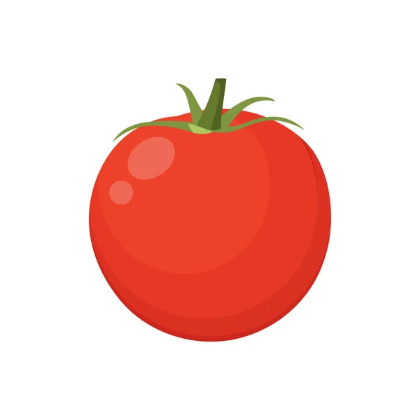 Vecteur Plat Tomate Isolé Sur Fond Blanc Illustration Plate Icône — Image vectorielle