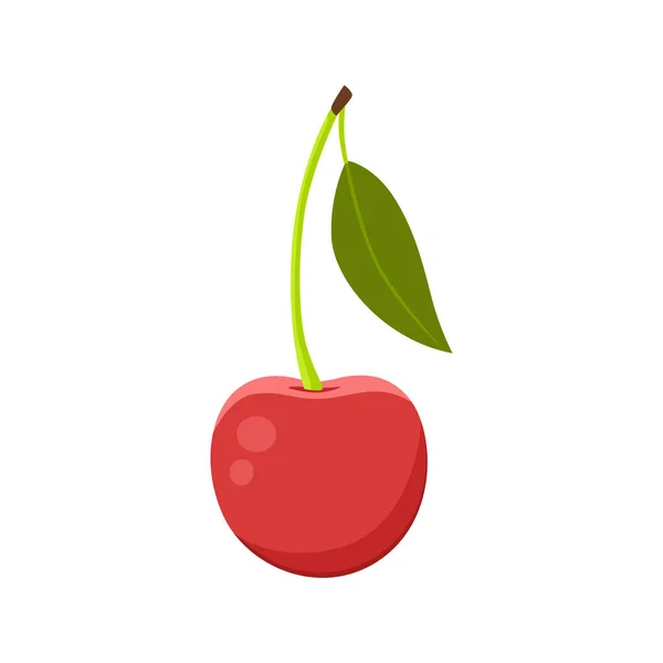 Flacher Vektor Von Cherry Isoliert Auf Weißem Hintergrund Flache Illustration — Stockvektor